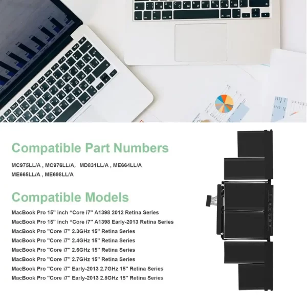 Laprite MacBook Pro 15" A1398 Battery 2