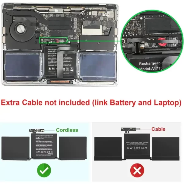 Laprite MacBook Pro 13" A1708 Battery 2